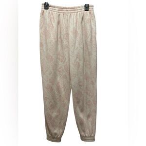 Victoria’s Secret Women's Cream and Pink Patterned Pants size M